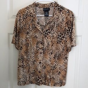 K-Studio Collection SS Animal Print Blouse Sz 12
